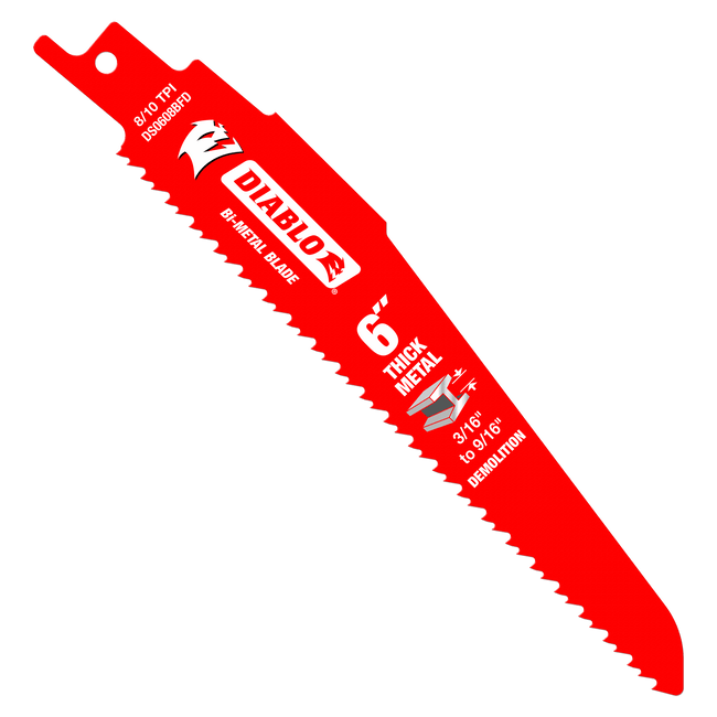 Bi-Metal Recip Blade for Thick Metal/Demolition (3/16" to 9/16") (5-Pack)