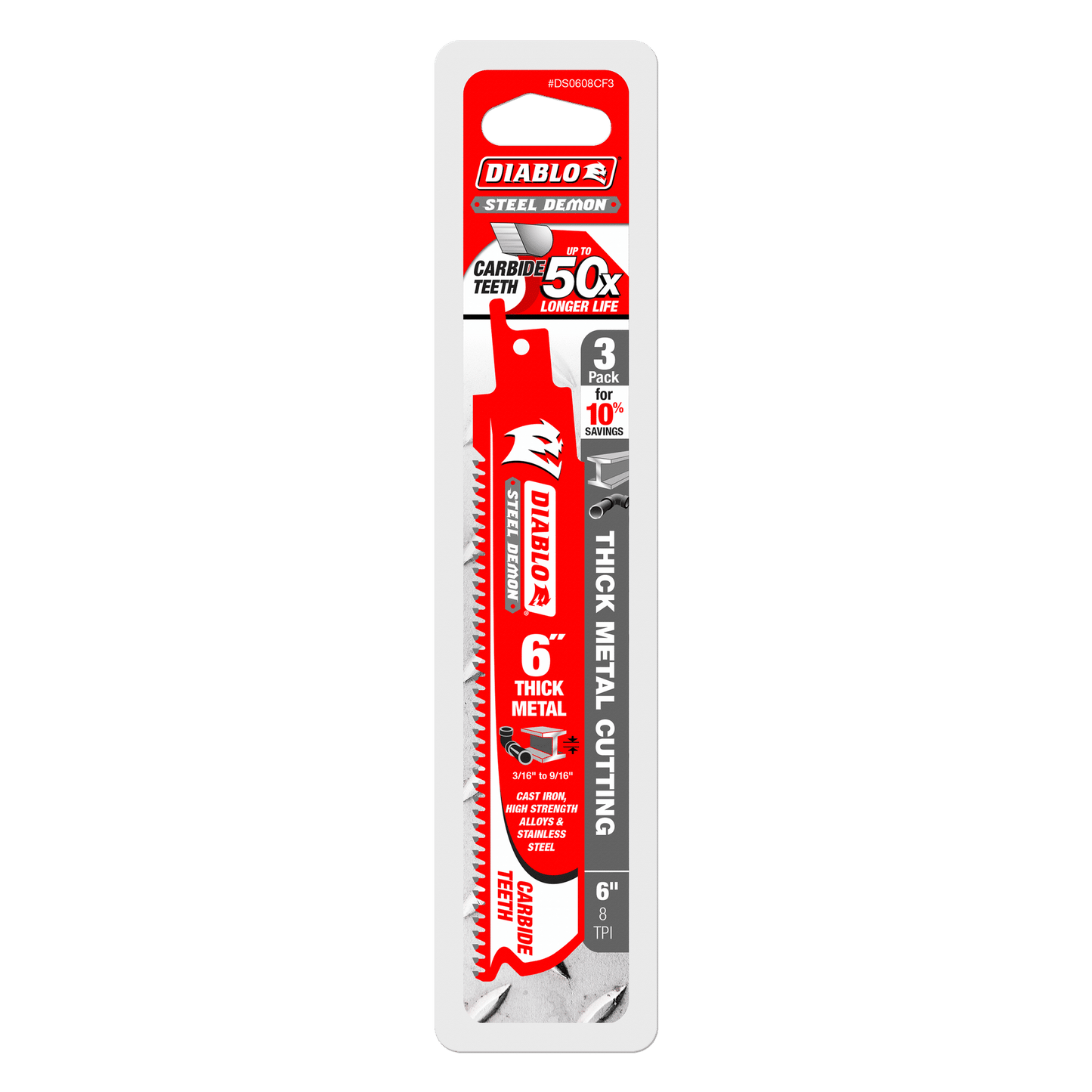 Steel Demon Carbide Recip Blades for Thick Metal (3/16" - 9/16") Cutting