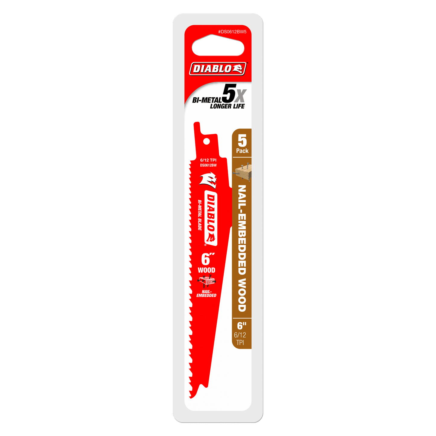 Bi-Metal Recip Blade for Nail Embedded Wood (5-Pack)