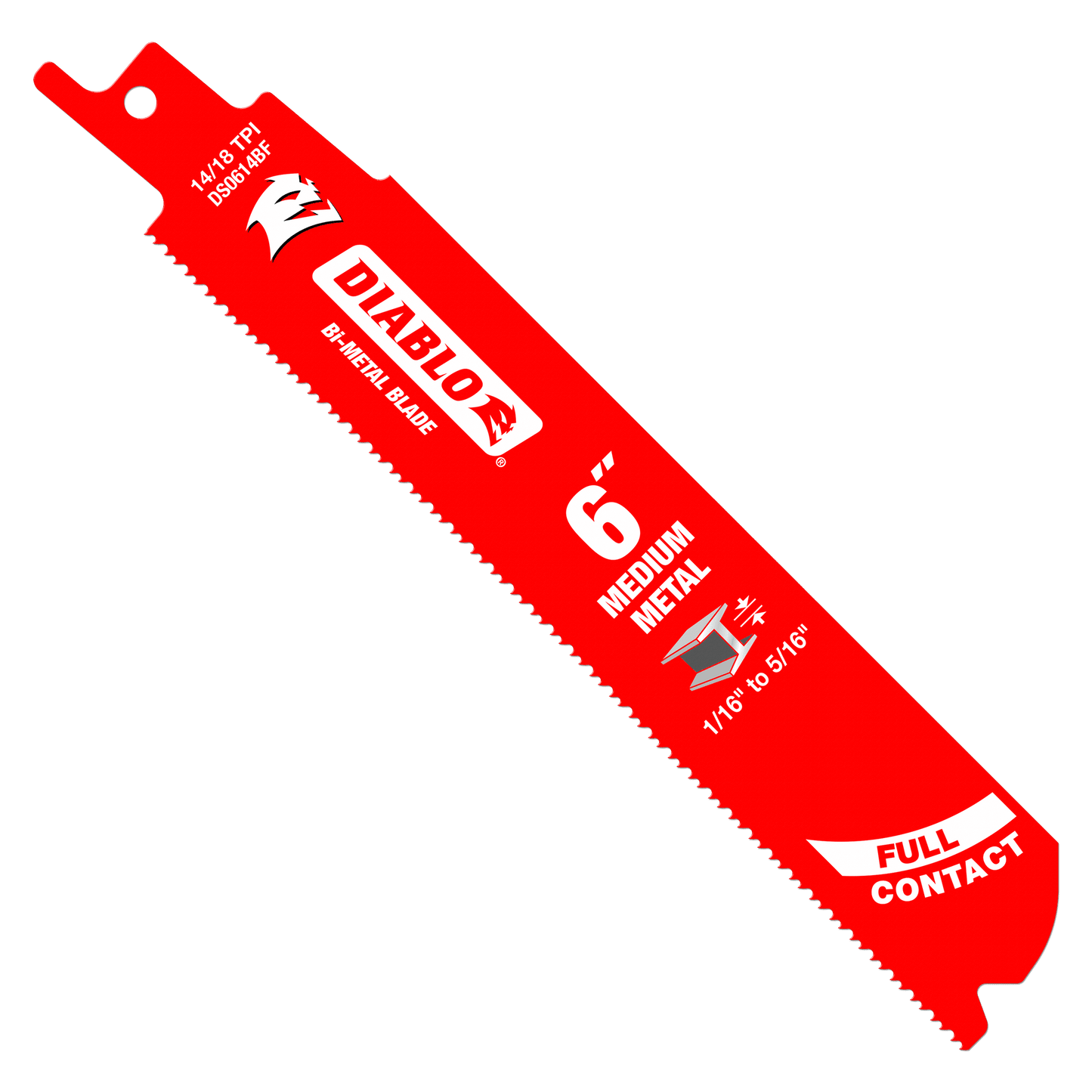 6" Bi-Metal Recip Blade for Medium Metal Cutting (3/32" to 5/16")