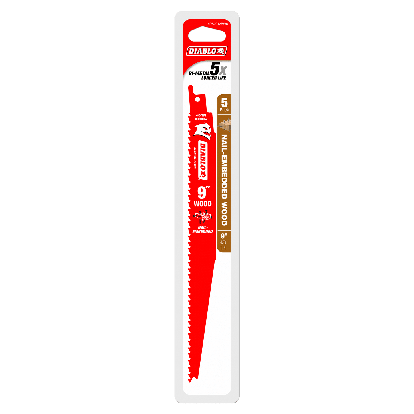 Bi-Metal Recip Blade for Nail Embedded Wood (5-Pack)