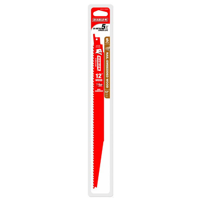 Bi-Metal Recip Blade for Nail Embedded Wood (5-Pack)