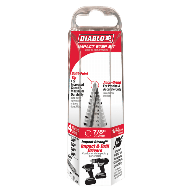 DSD0875S12 - 3/8" - 7/8" Impact Step Drill Bit (12 Steps)