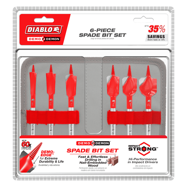 DSPD4920-S6 - Diablo Demo Demon Spade Bit Set for Nail-Embedded Wood (6-Pieces)