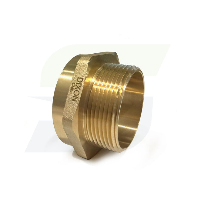 FM25F25T - 2-1/2" NST (NH) x 2-1/2" NPT Cast Brass Female to Male Hex Nipple