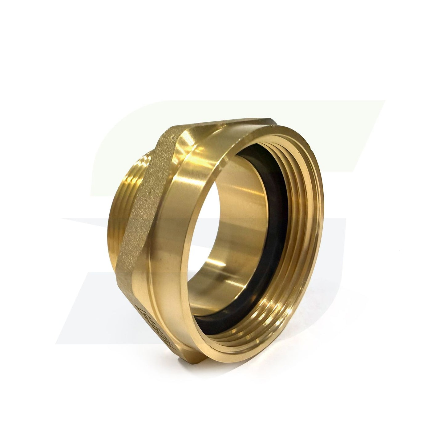 FM25F25T - 2-1/2" NST (NH) x 2-1/2" NPT Cast Brass Female to Male Hex Nipple