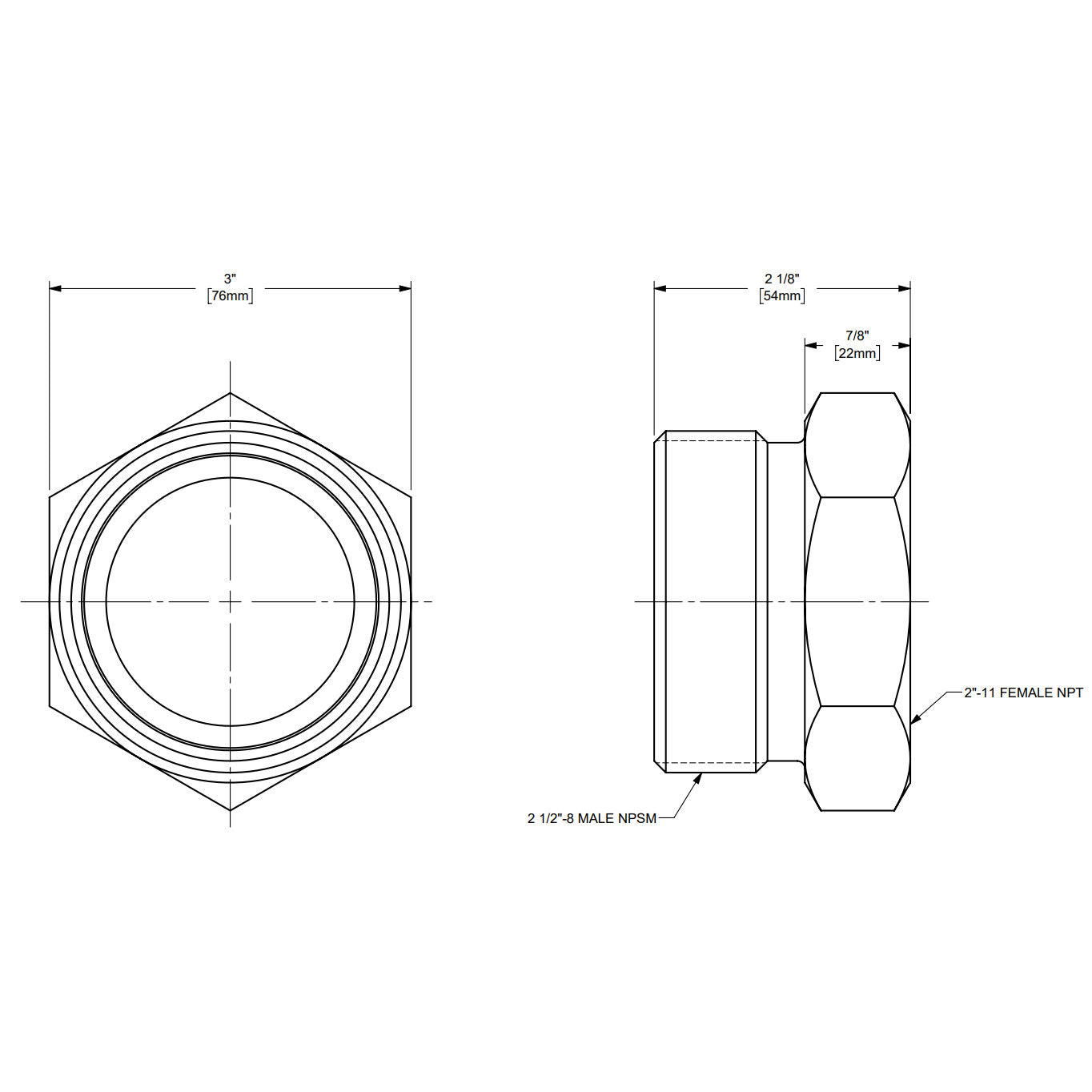 GB28 - 2" Boss Ground Joint Female Spud