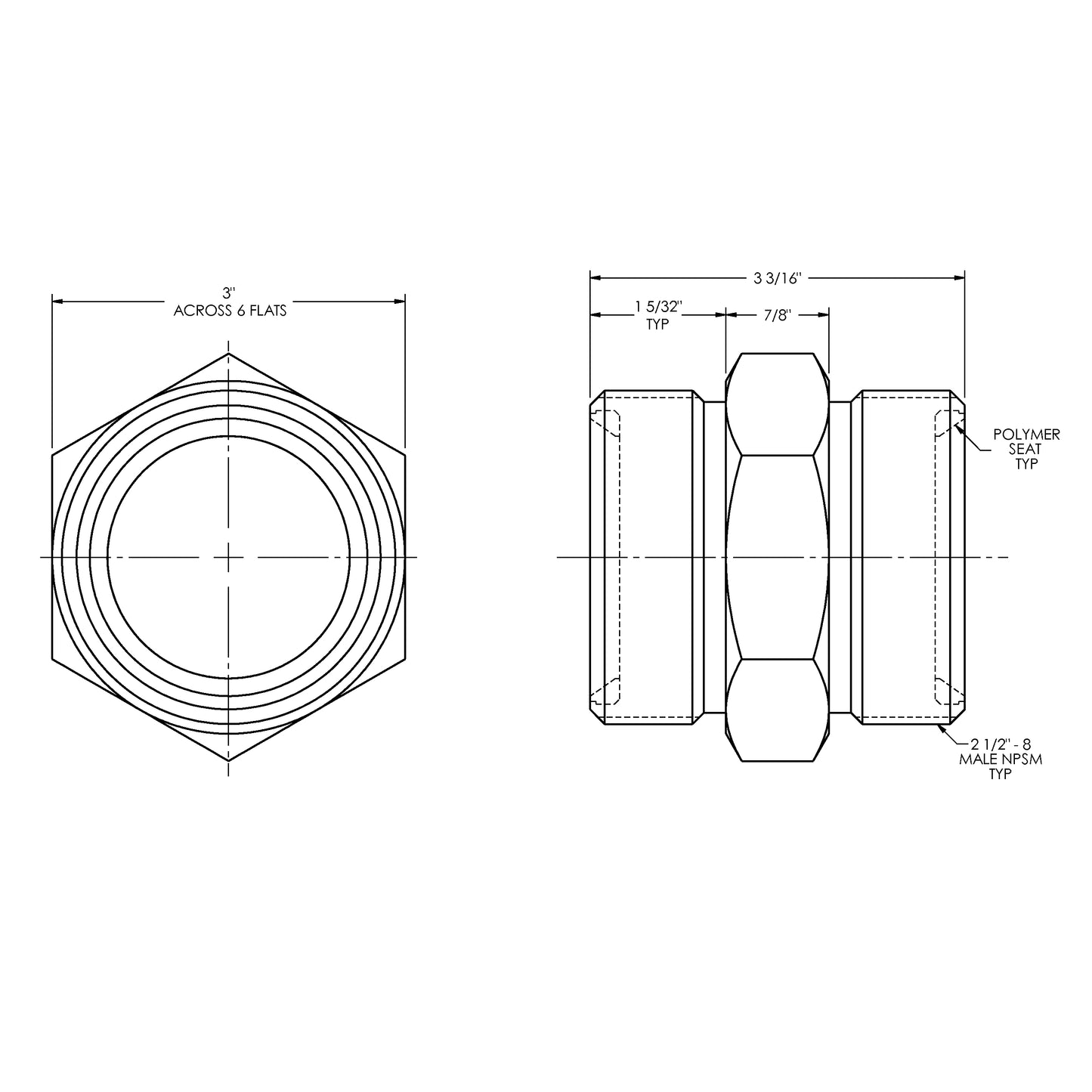GDB28 - 2" Boss Plated Iron Ground Joint Double Spud
