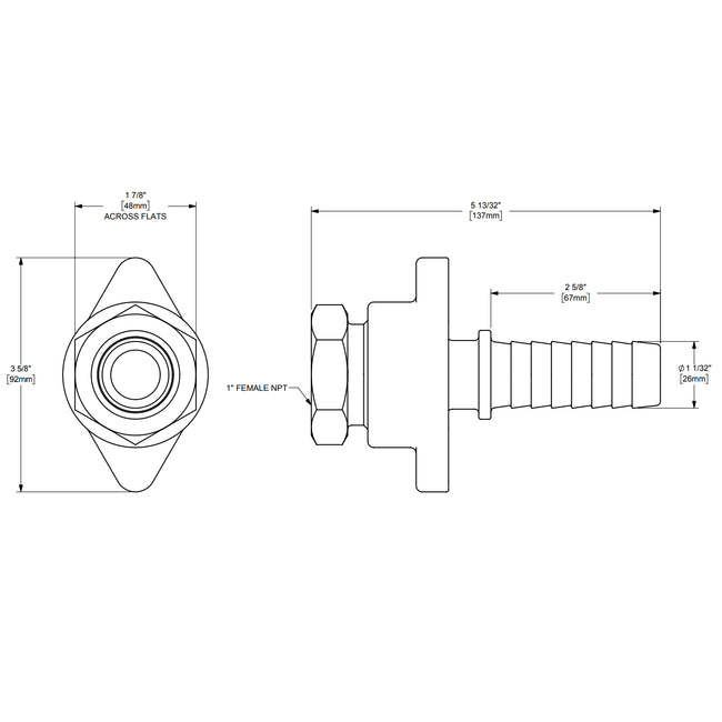 GDF12 - 1" Boss Plated Steel / Iron Ground Joint Air Hammer Coupling with Female Spud