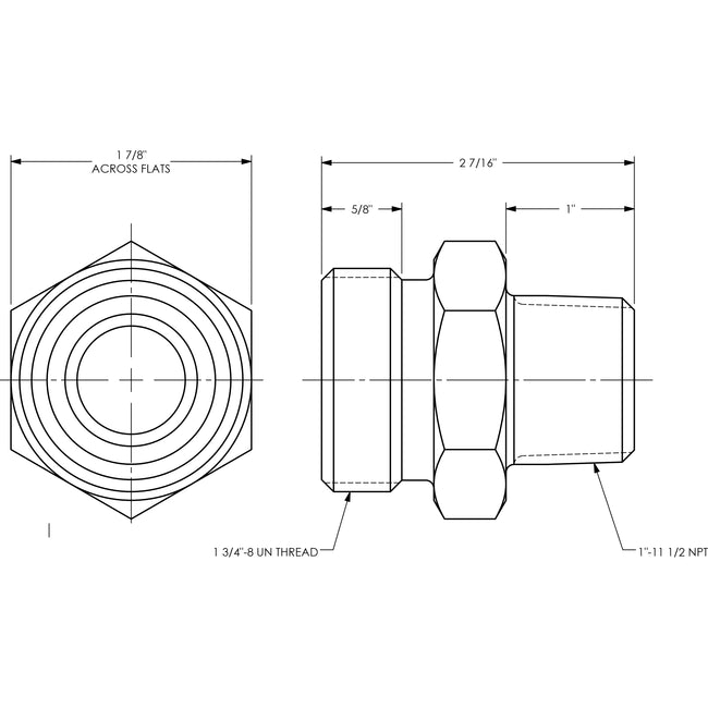 GDL13 - 1" Boss Heavy Duty Plated Steel Ground Joint Air Hammer Male Spud