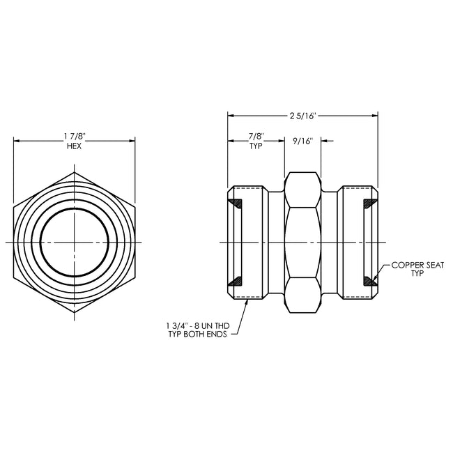 GDL25 - 3/4" & 1" Boss Heavy Duty Plated Steel Ground Joint Air Hammer Double Spud