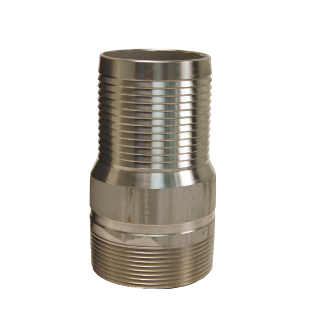 RST10 - 1" King Combination Stainless Steel Nipple - NPT End No Knurl