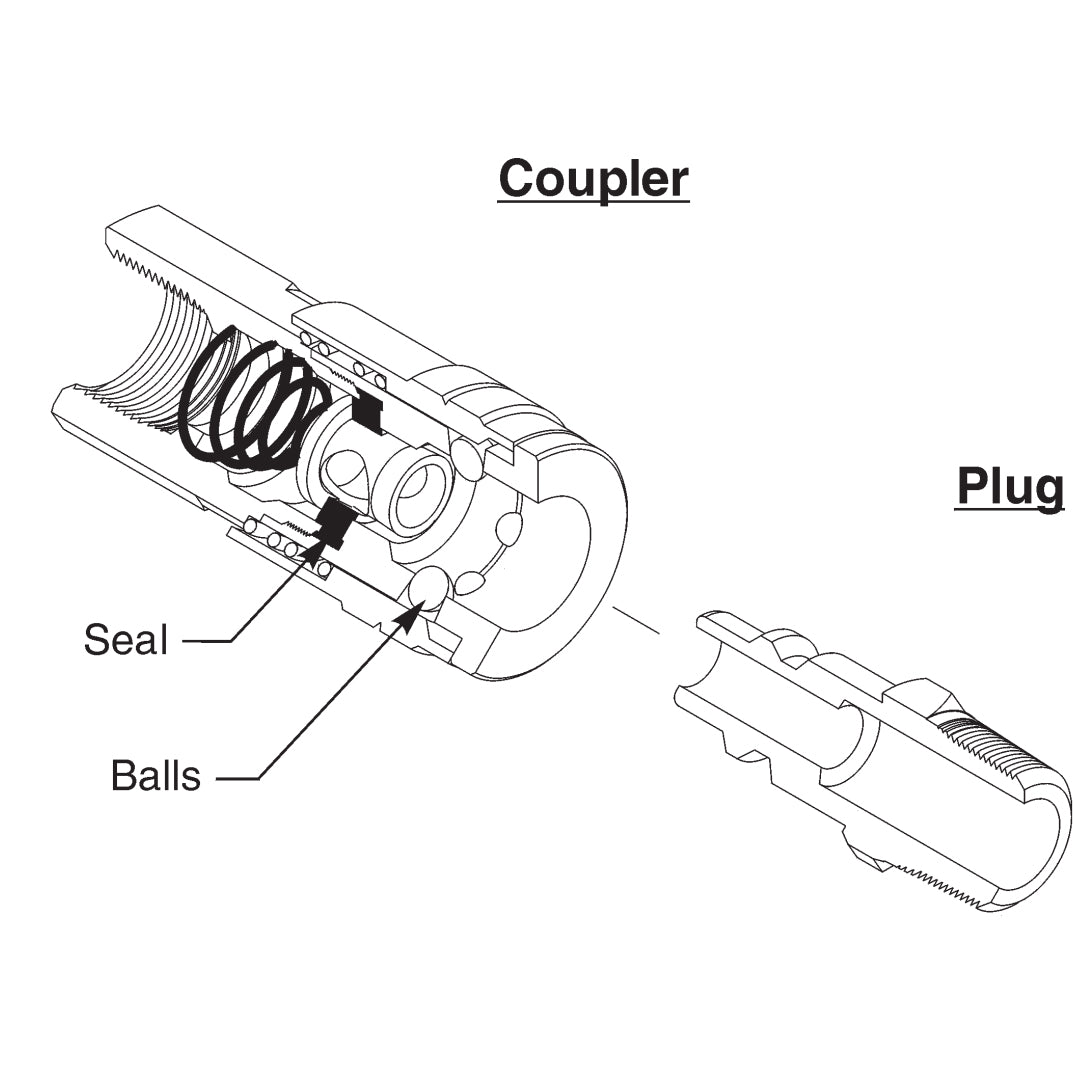 DC21 - 1/4" Air Chief Industrial Interchange Quick-Connect Coupler - Male Threaded