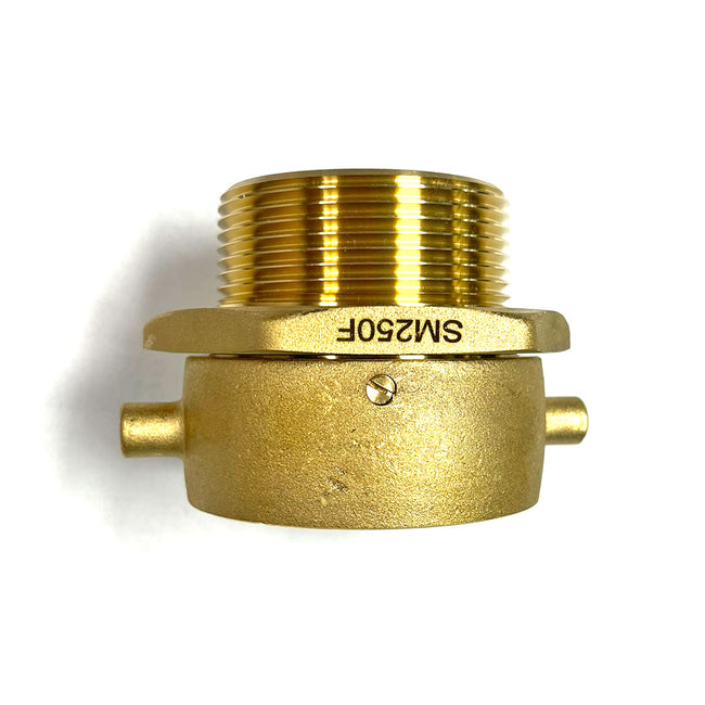SM250F - 2-1/2" FNST (NH) x 2-1/2" MNPT Brass Female Swivel to Male Adapter