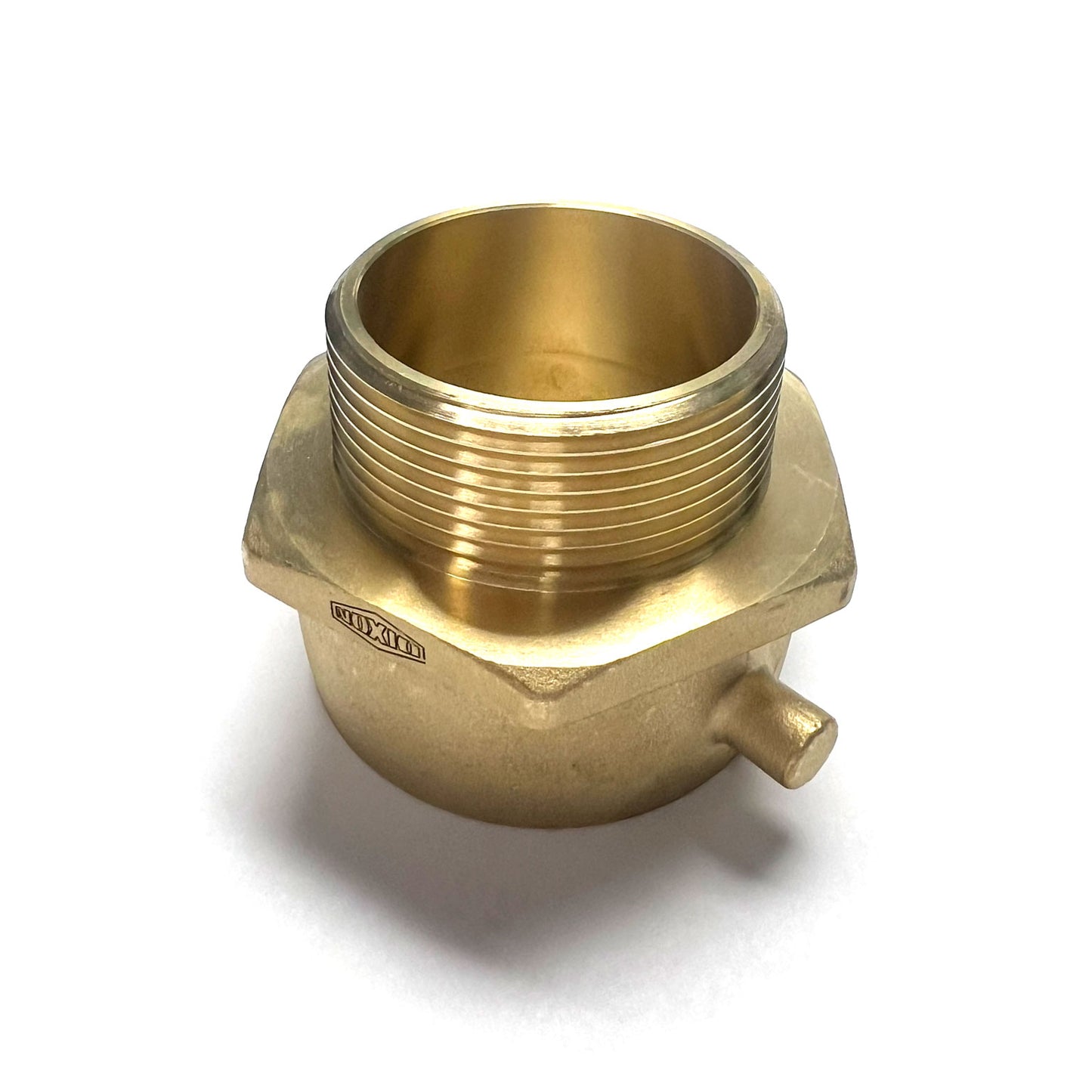 SM250F - 2-1/2" FNST (NH) x 2-1/2" MNPT Brass Female Swivel to Male Adapter