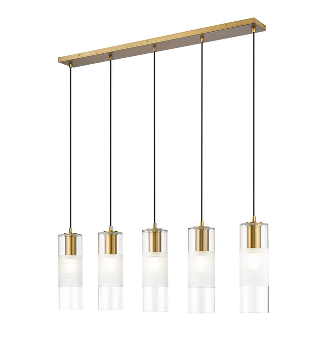824P-5L-MGLD - Alton 5 Light Linear 42" Chandelier - Modern Gold
