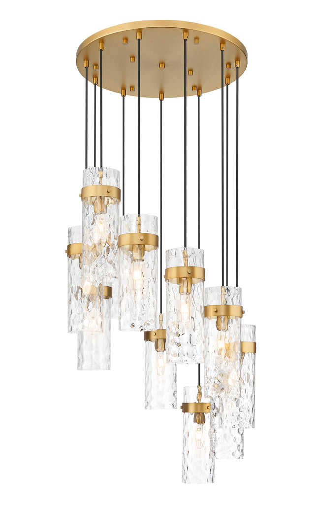 7002P5-11R-RB - Fontaine 11 Light 26" Chandelier - Rubbed Brass