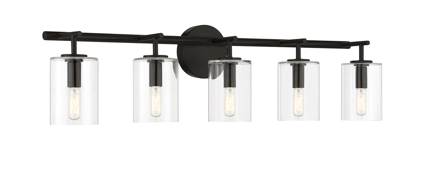 55605-FB - Hailie 5 Light 35" Wide Vanity Light - Flat Black