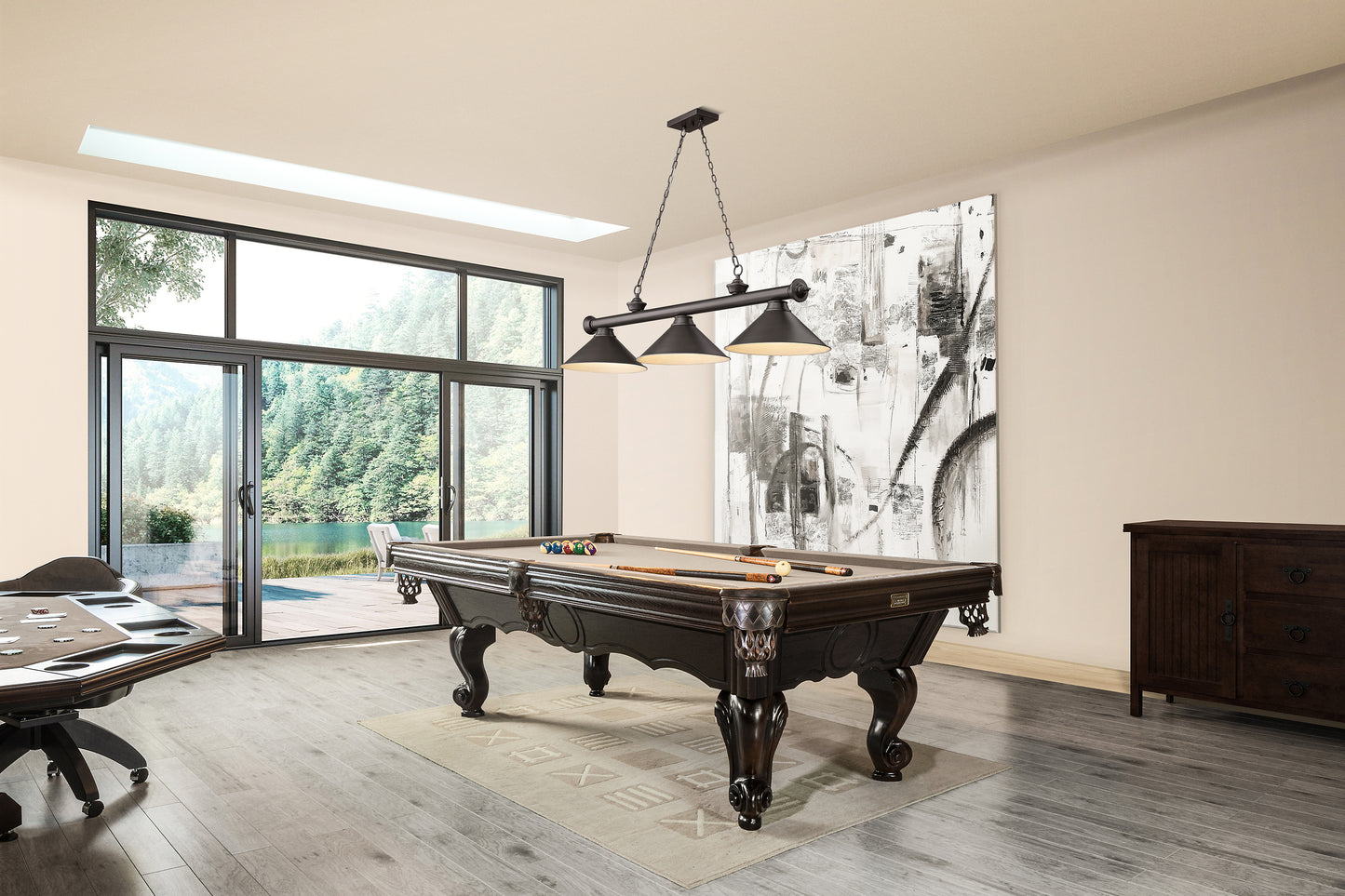 2306-3BRZ-BRZ15 - Cordon 3 Light 57" Billiard - Bronze