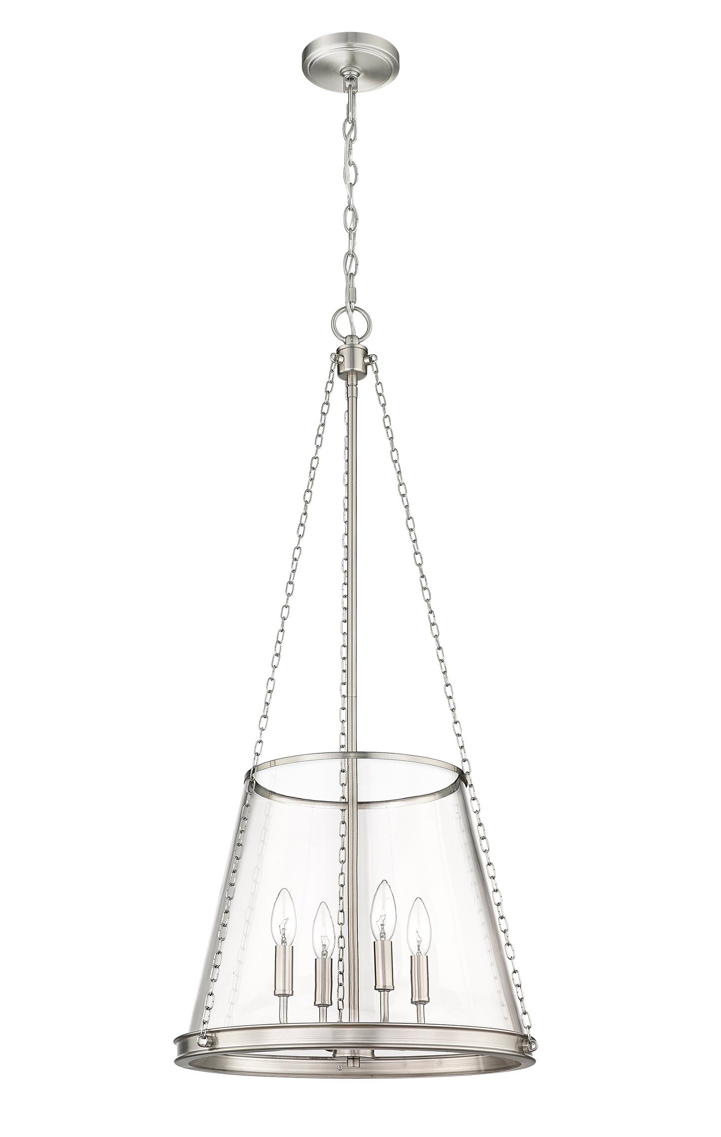 341P18-BN - Prescott 4 Light 18" Pendant - Brushed Nickel
