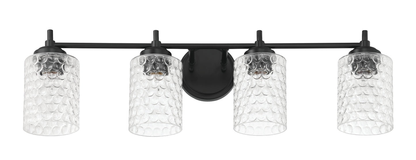 60504-FB - Claire 4 Light 30" Wide Vanity Light - Flat Black
