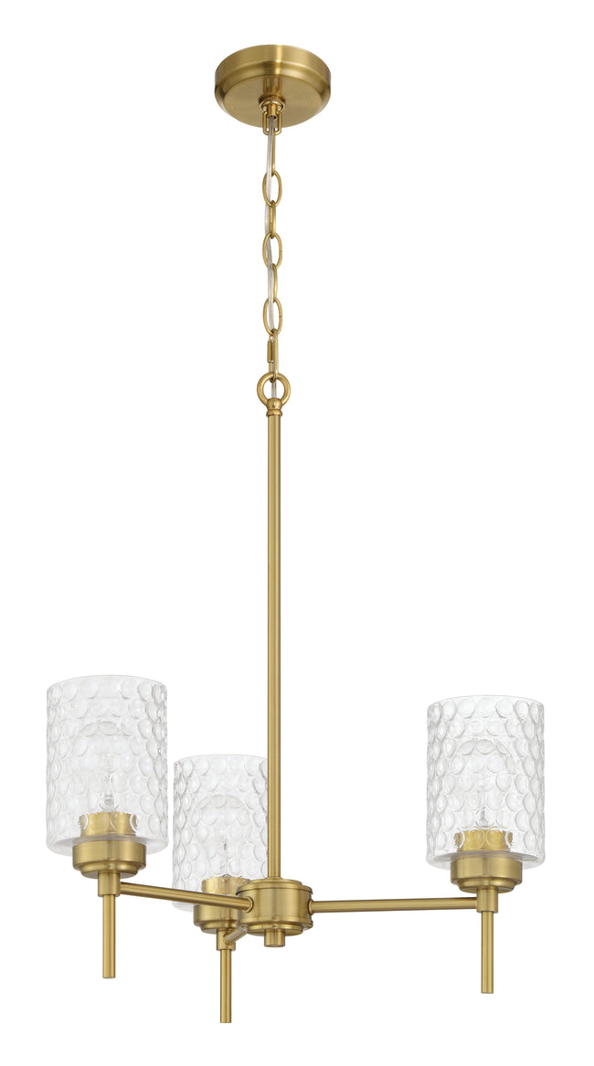 60523-SB - Claire 3 Light 20" Wide Chandelier - Satin Brass