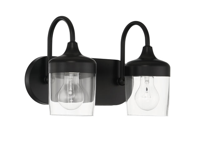 58102-FB - Wrenn 2 Light 12.75" Wide Vanity Light - Flat Black