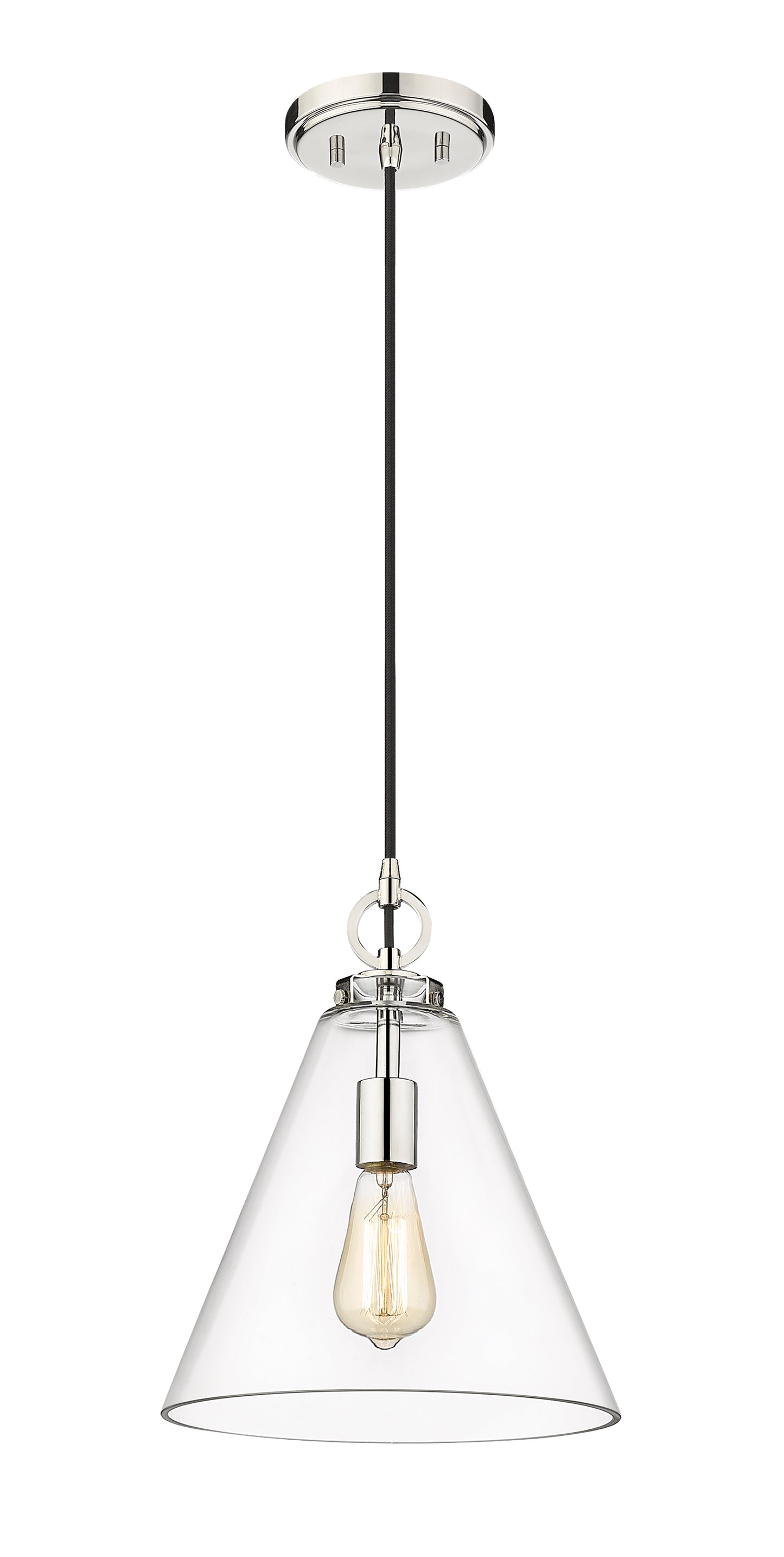 3034P11-PN - Harper 1 Light 12" Pendant - Polished Nickel