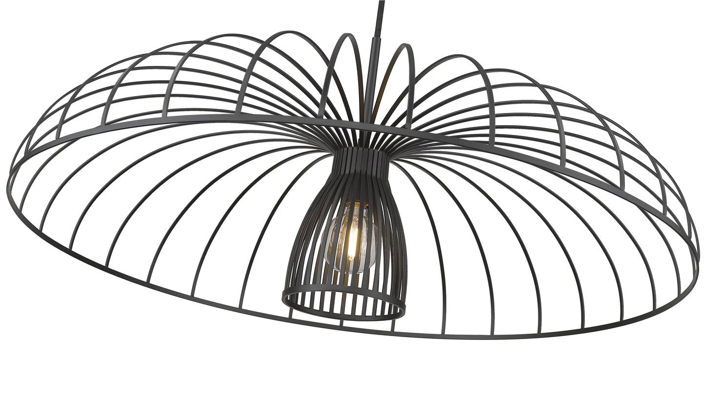 623P35-MB - Valencia 1 Light 35" Pendant - Matte Black