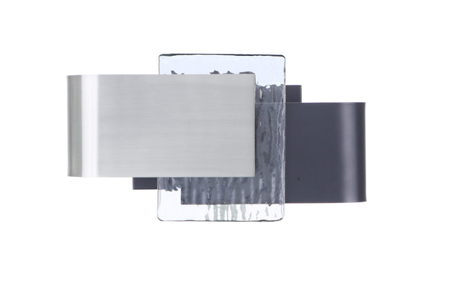 11912FBPLN-LED - Harmony 1 Light 6.75" High Wall Sconce - Flat Black / Polished Nickel