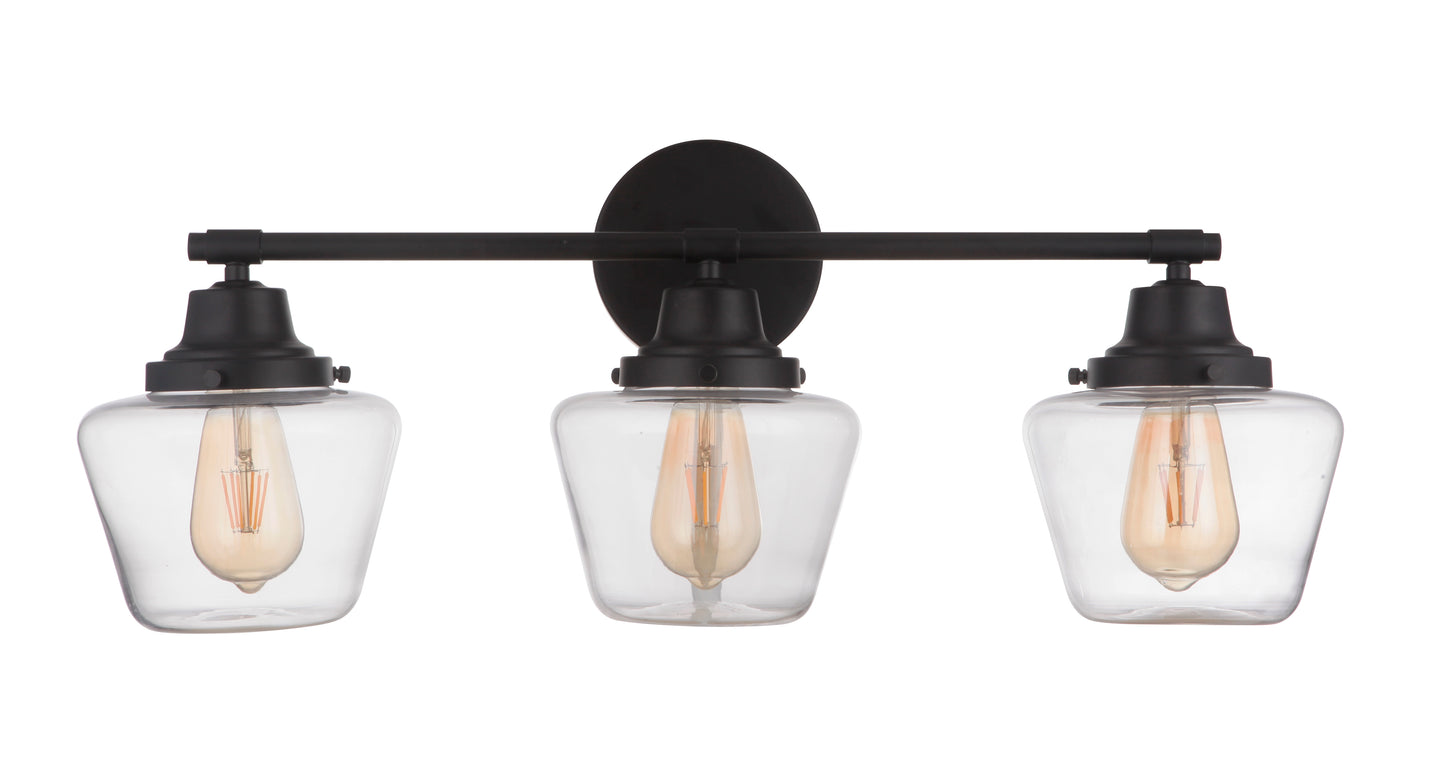 19528FB3 - Essex 3 Light 28" Wide Vanity Light - Flat Black