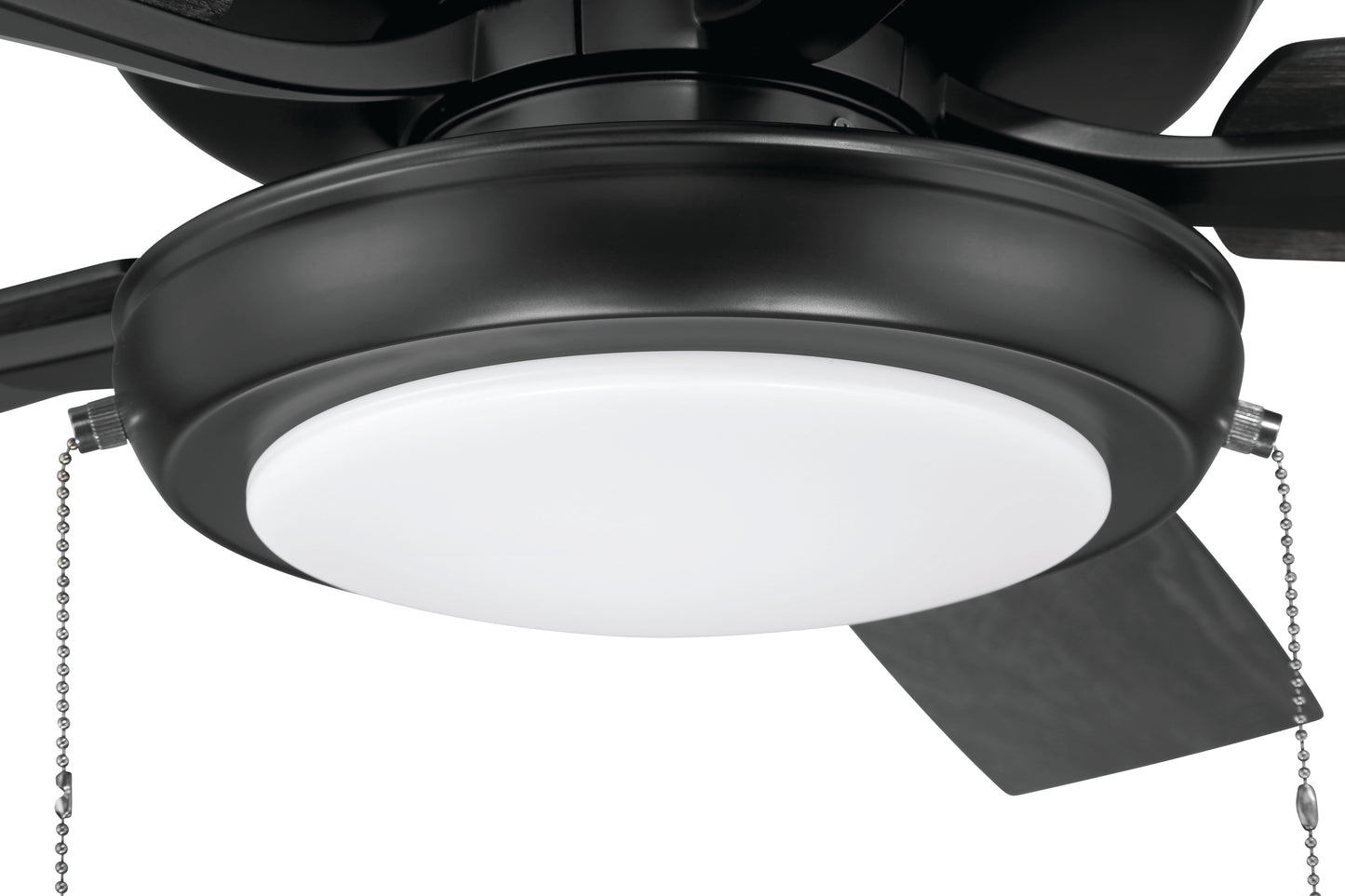 ECF119FB5-FBGW - EOS Low Profile 1 bulb Frosted White 52" Ceiling Fan 52" 5 Blade Ceiling Fan with Light Kit - Flat Black