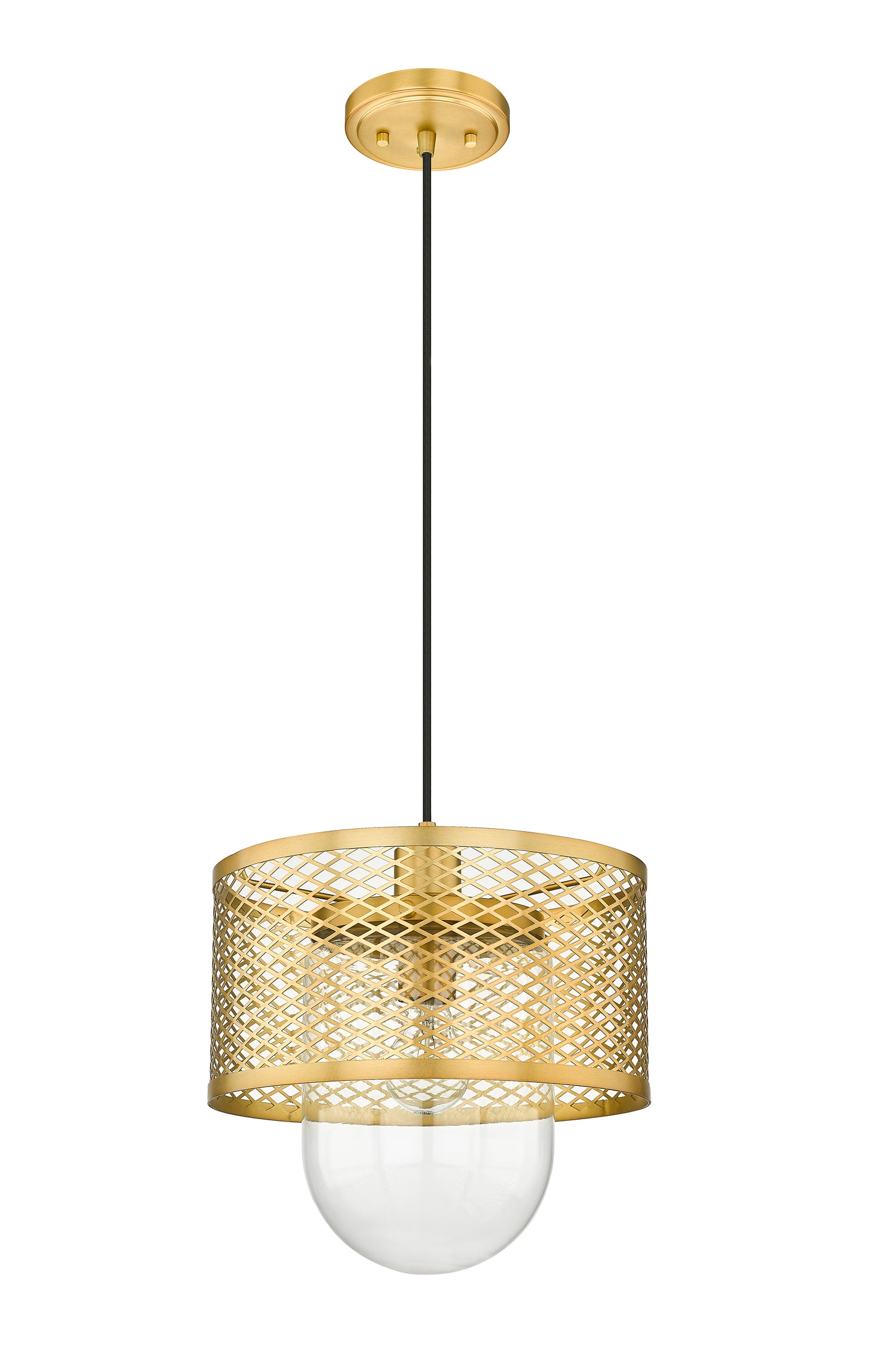 3037P11-RB - Kipton 1 Light 11" Pendant - Rubbed Brass