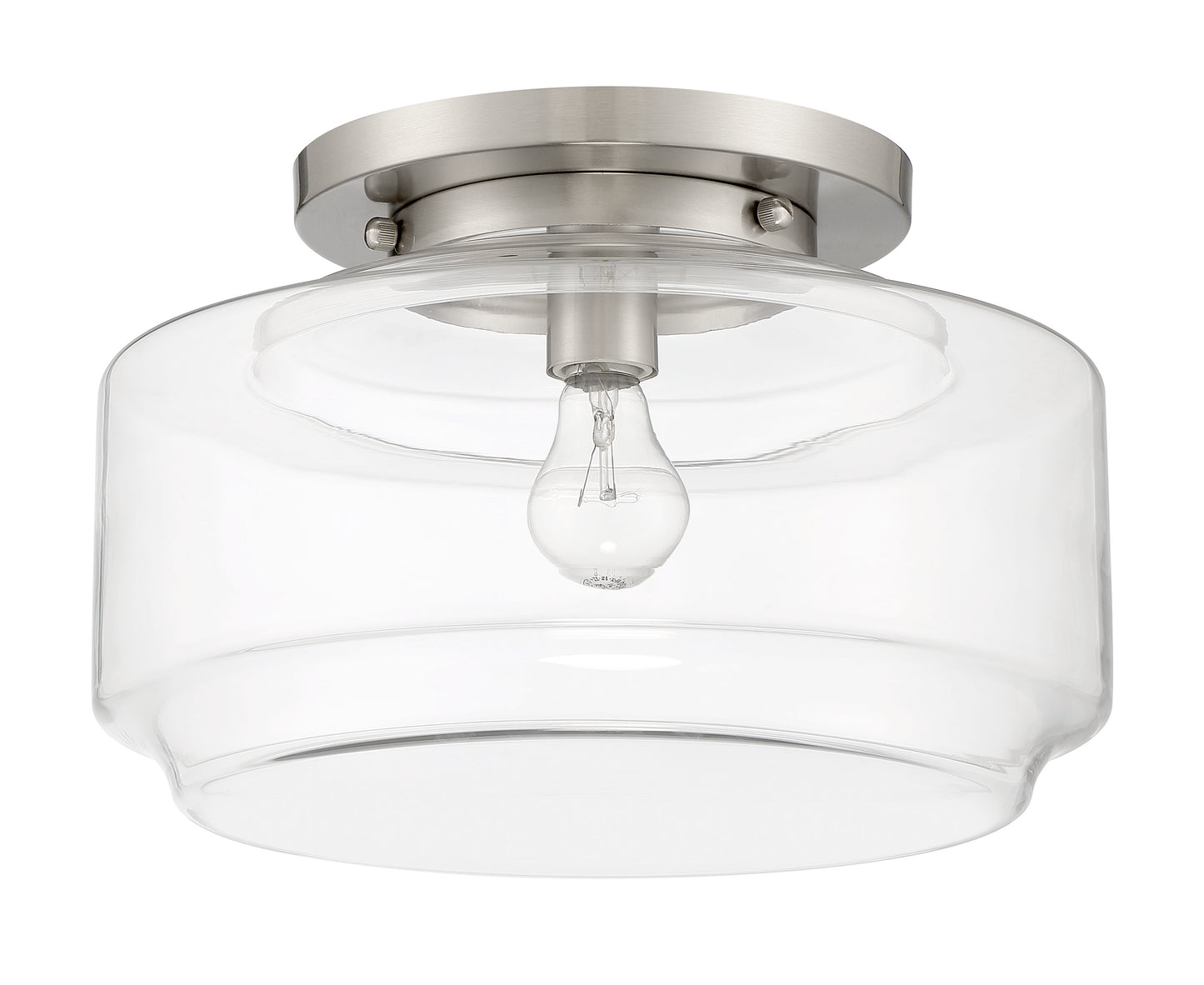 X3114-BNK - Peri 1 Light 14" Wide Flush Mount - Brushed Nickel
