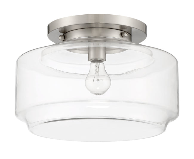 X3114-BNK - Peri 1 Light 14" Wide Flush Mount - Brushed Nickel