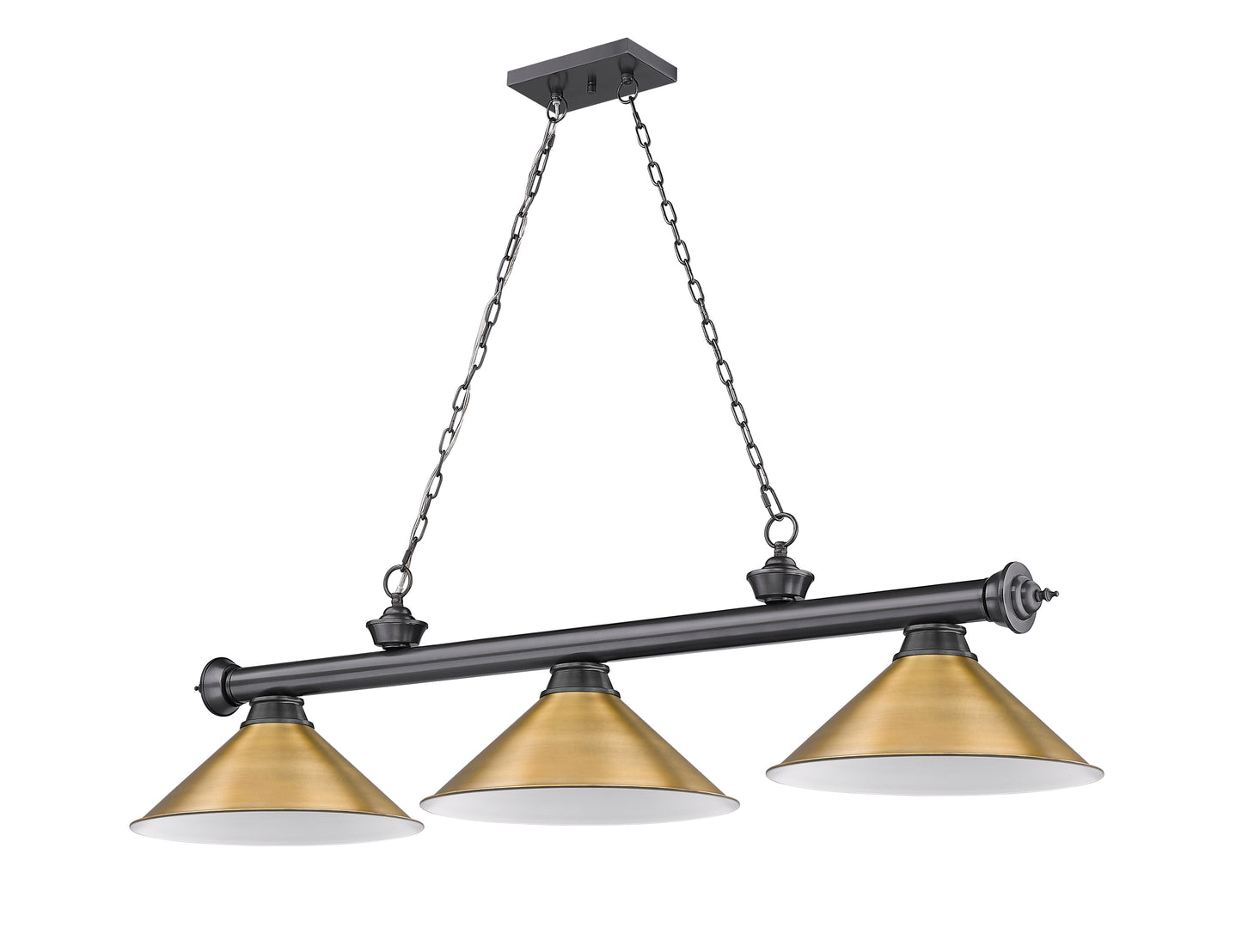 2306-3BP-RB15 - Cordon 3 Light 57" Billiard - Bronze Plate