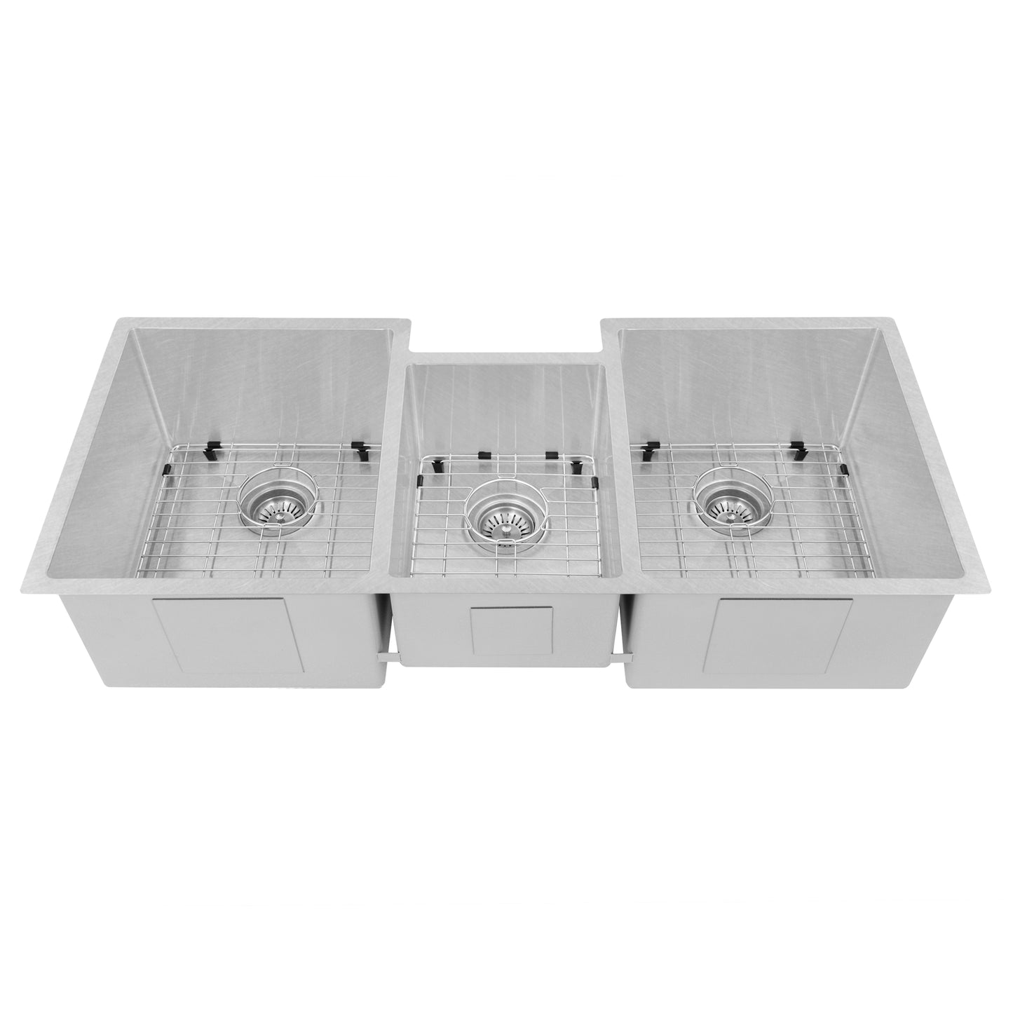 SLT-45S - 45" Breckenridge Undermount Triple Bowl Satin Stainless Steel Kitchen Sink with Bottom Grid