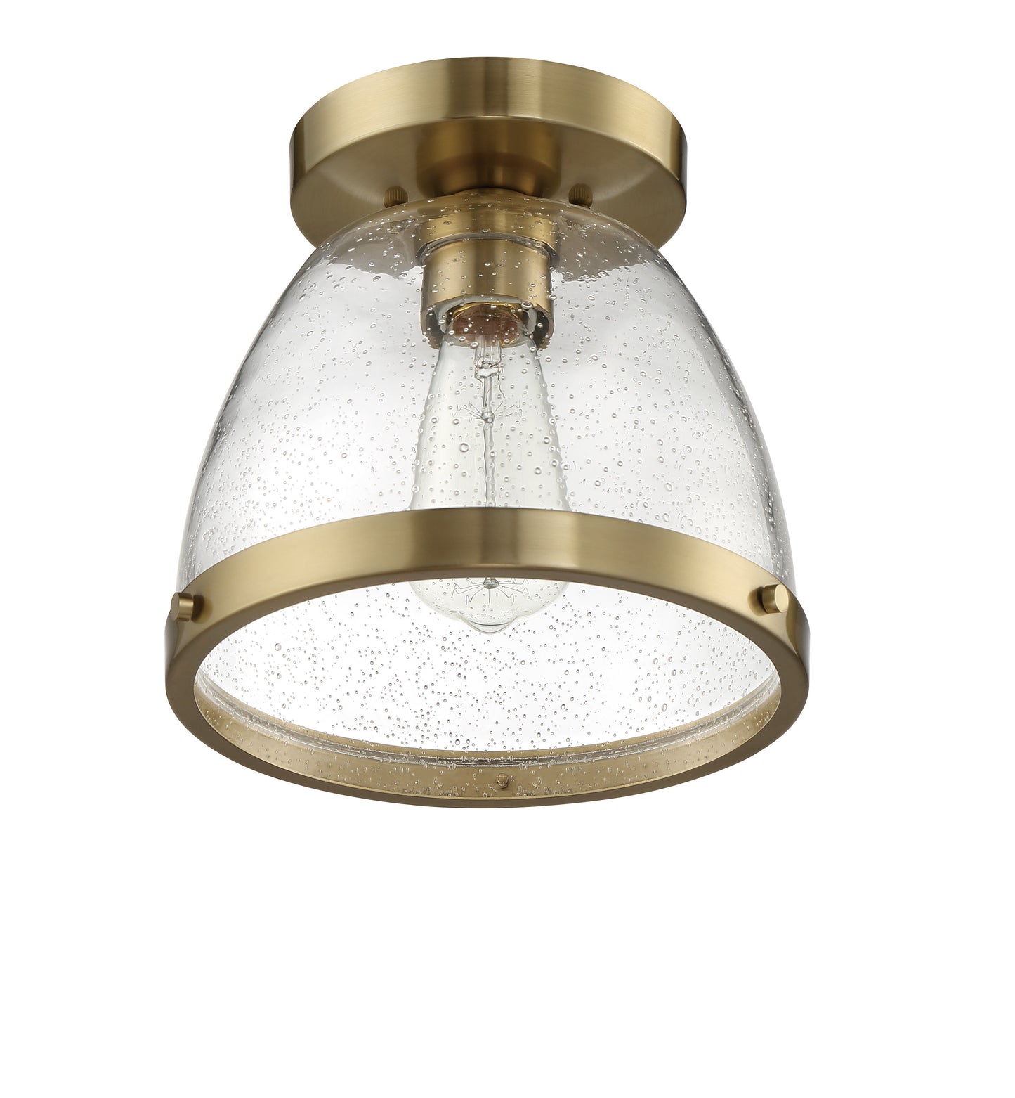 X1410-SB - Lodie 1 Light 9.5" Wide Flush Mount - Satin Brass