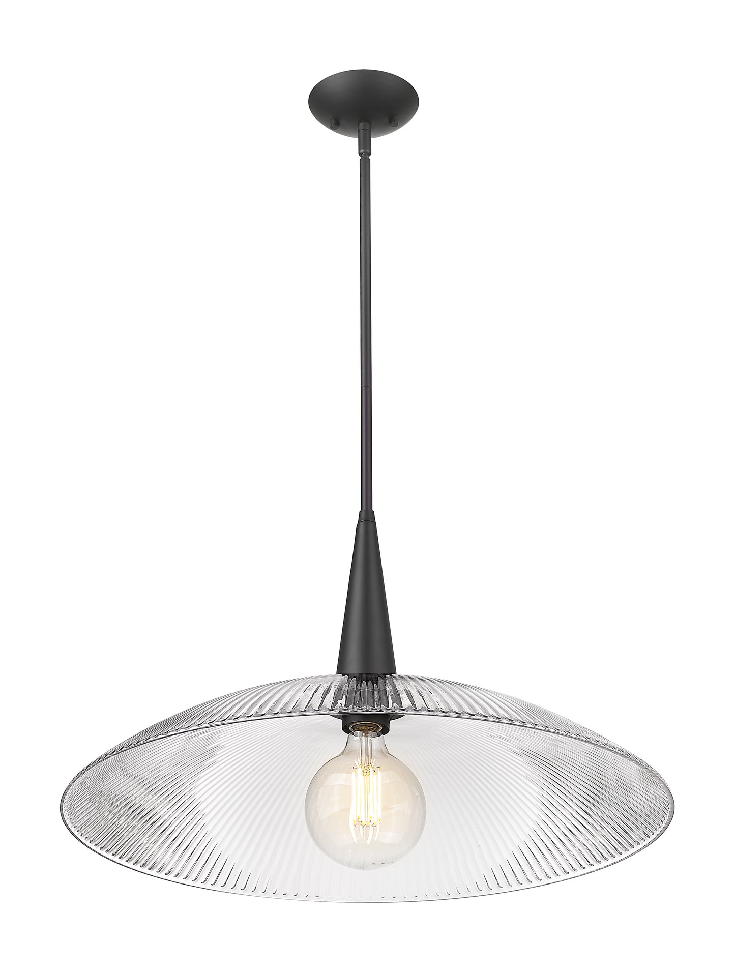 3051P24-MB - Lunelle 1 Light 24" Pendant - Matte Black