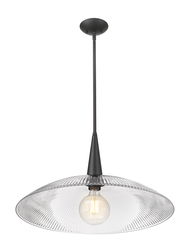 3051P24-MB - Lunelle 1 Light 24" Pendant - Matte Black
