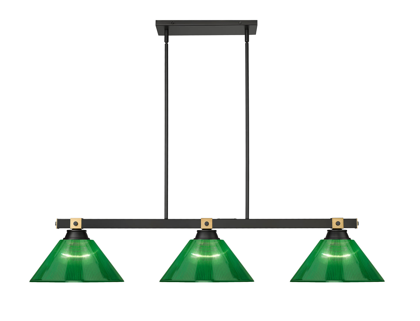1955-3MB-RB-ARG - Bronte 3 Light 53" Billiard - Matte Black / Rubbed Brass
