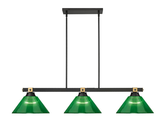 1955-3MB-RB-ARG - Bronte 3 Light 53" Billiard - Matte Black / Rubbed Brass