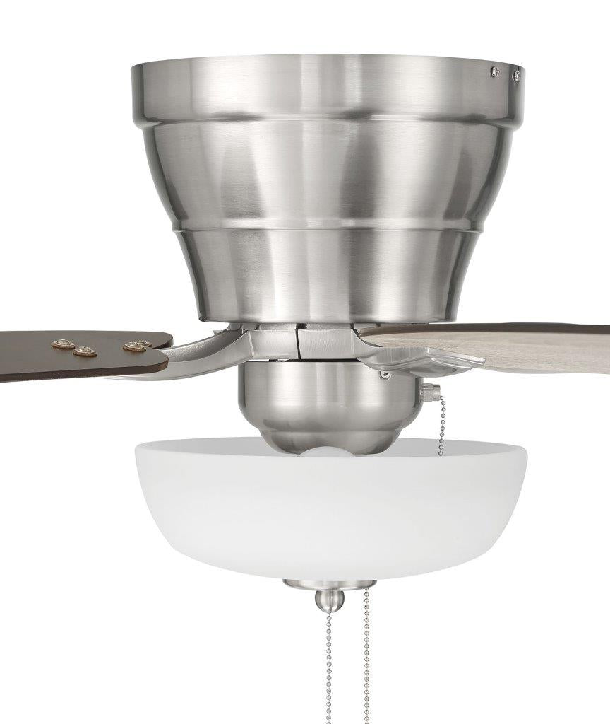 WHL52BNK5C1 - Wheeler 52 2-Light Bowl 52" 5 Blade Ceiling Fan with Light Kit - Brushed Nickel