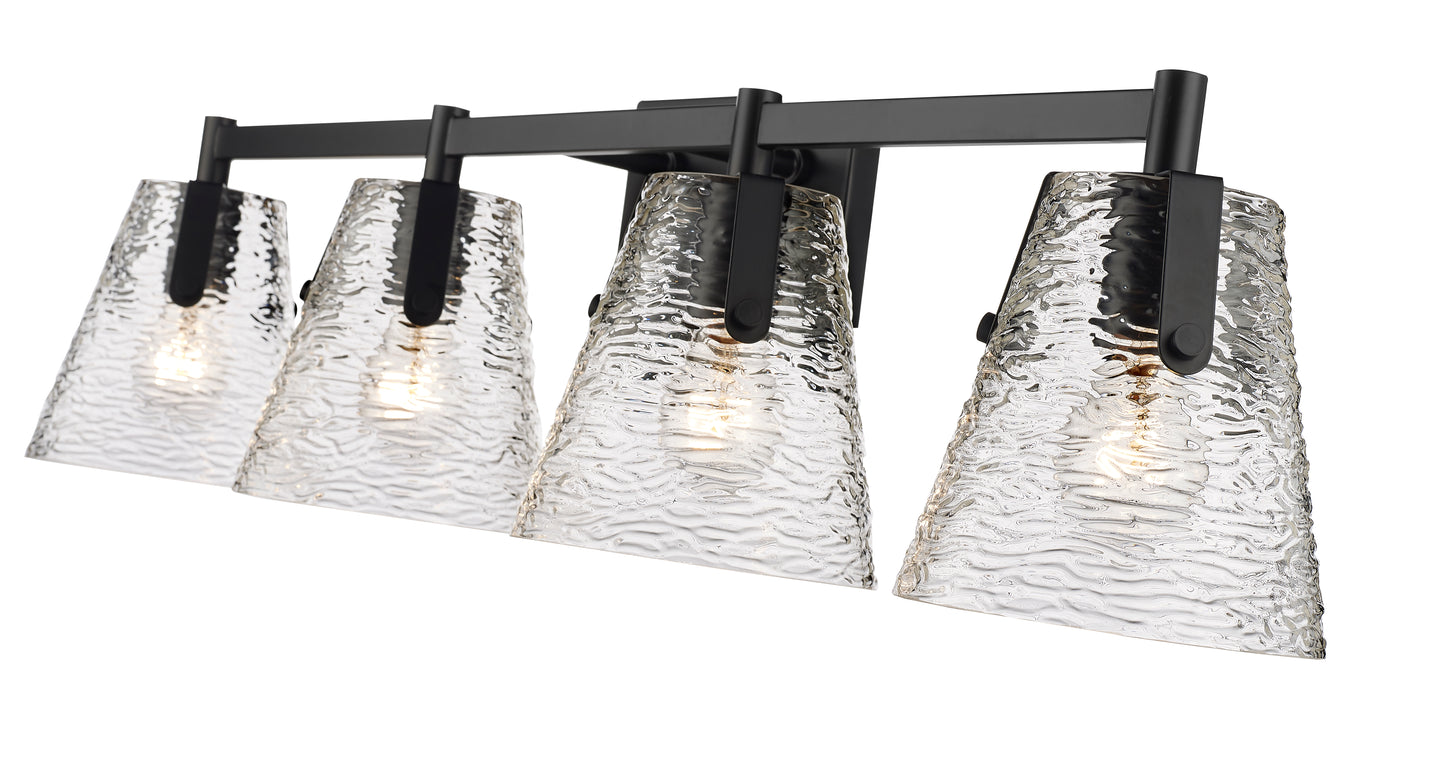1101-4V-MB - Analia 4 Light 36" Vanity - Matte Black
