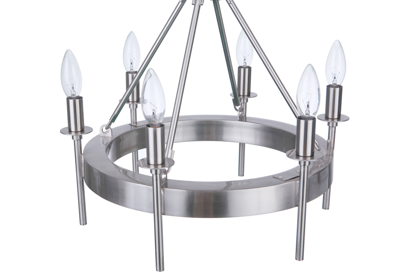 54356-BNK - Larrson 6 Light 18" Wide Semi Flush Mount - Brushed Nickel