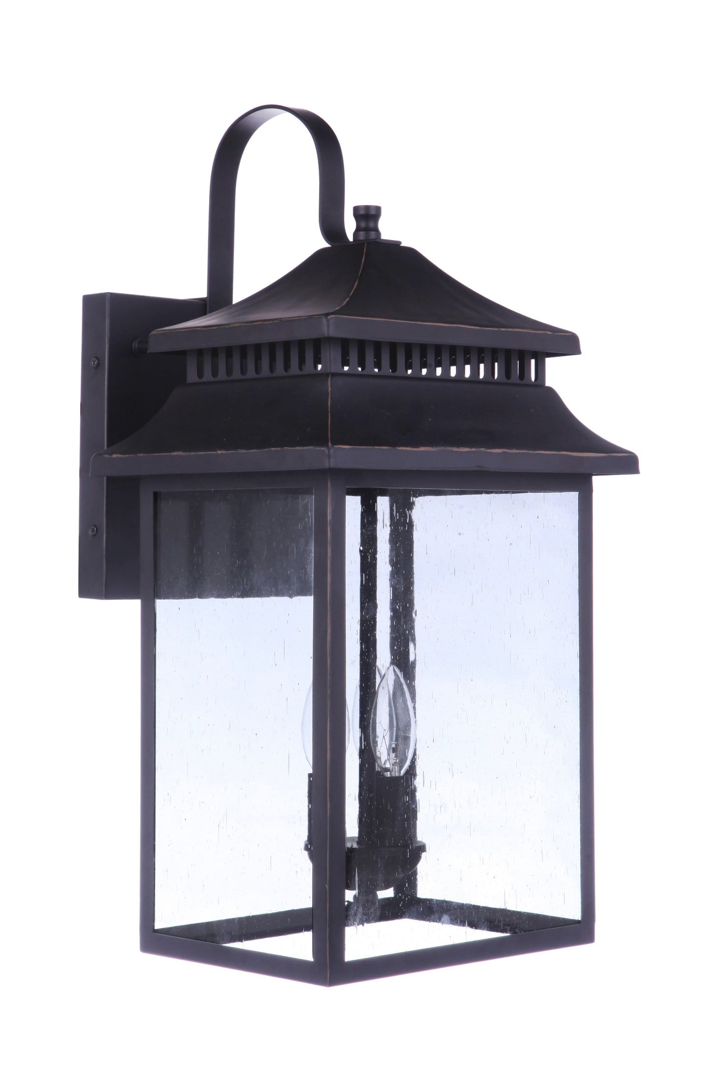 ZA3134-DBG - Crossbend 3 Light 24" High Outdoor Wall Lantern - Dark Bronze Gilded