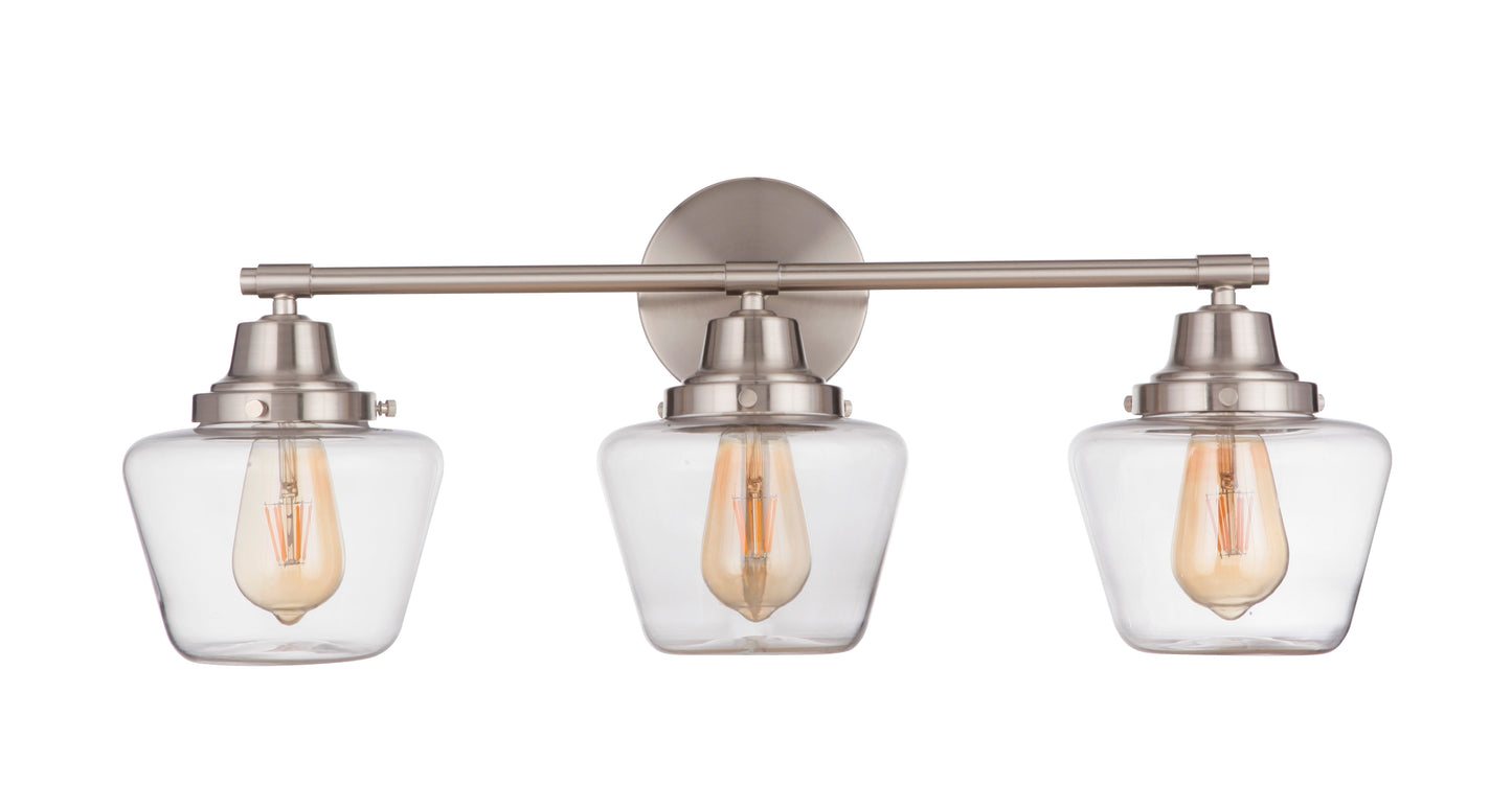 19528BNK3 - Essex 3 Light 28" Wide Vanity Light - Brushed Nickel