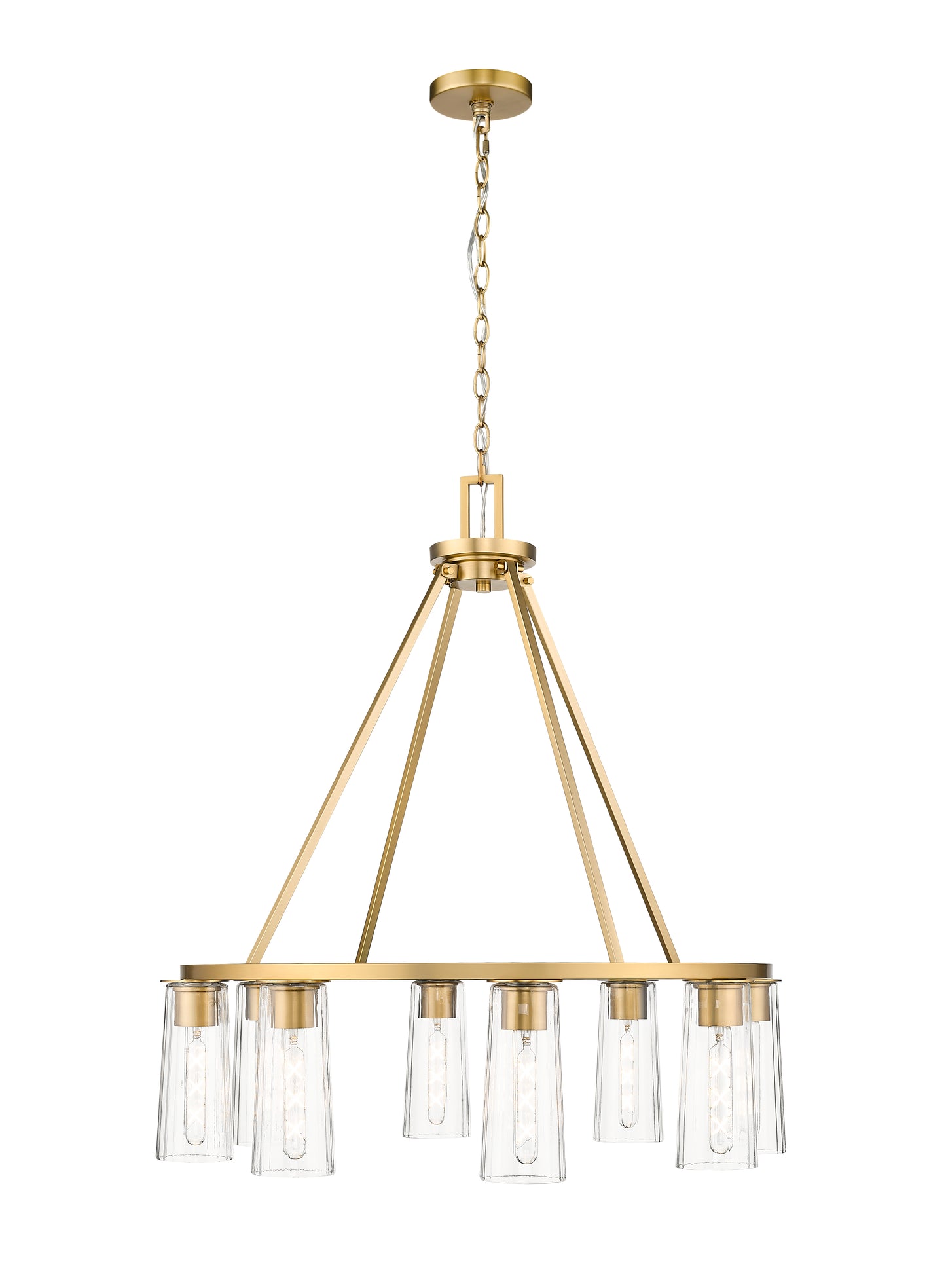 826-8MGLD - Titus 8 Light 33" Chandelier - Modern Gold