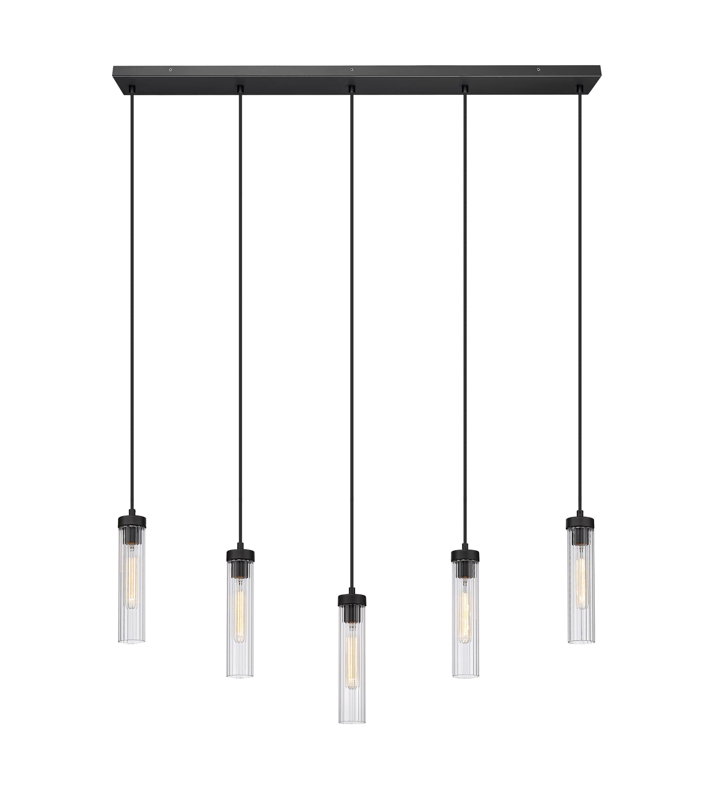 740P-5L-MB - Beau 5 Light Linear 42" Chandelier - Matte Black
