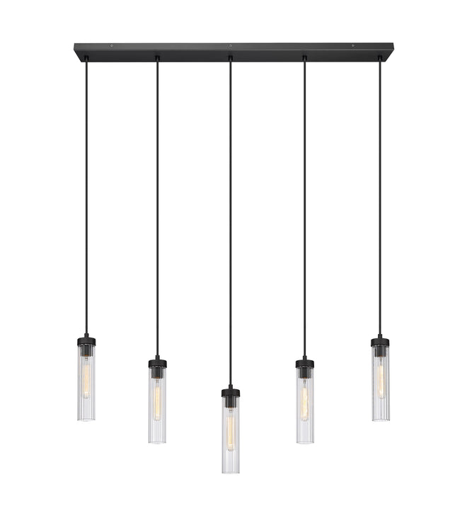740P-5L-MB - Beau 5 Light Linear 42" Chandelier - Matte Black